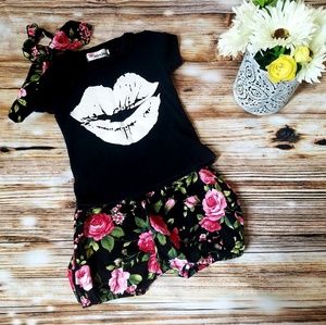Baby Girls Shirt,Shorts, and matching hair band...
